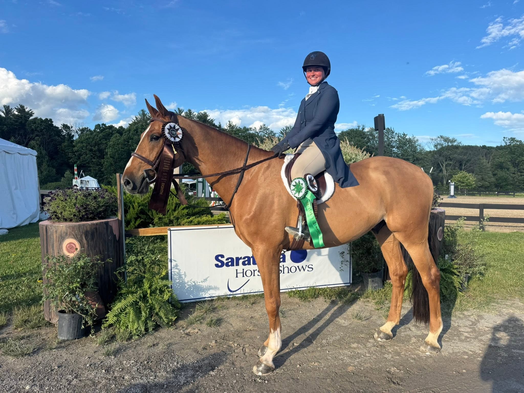 Rider and horse at the Saratoga Horse Shows, Forman Show Stables